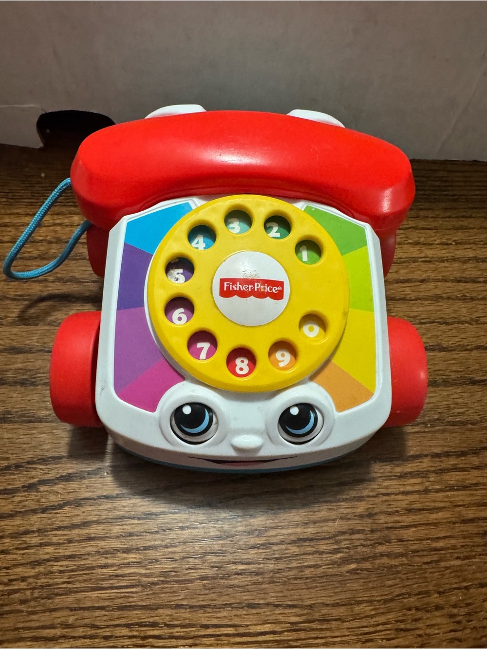 Fisher-Price Red, Yellow & Multicolor Pull-Along Rotary Phone